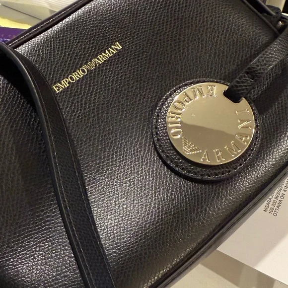 Emporio Armani Black Logo Printed Camera Bag - Picture 3 of 15